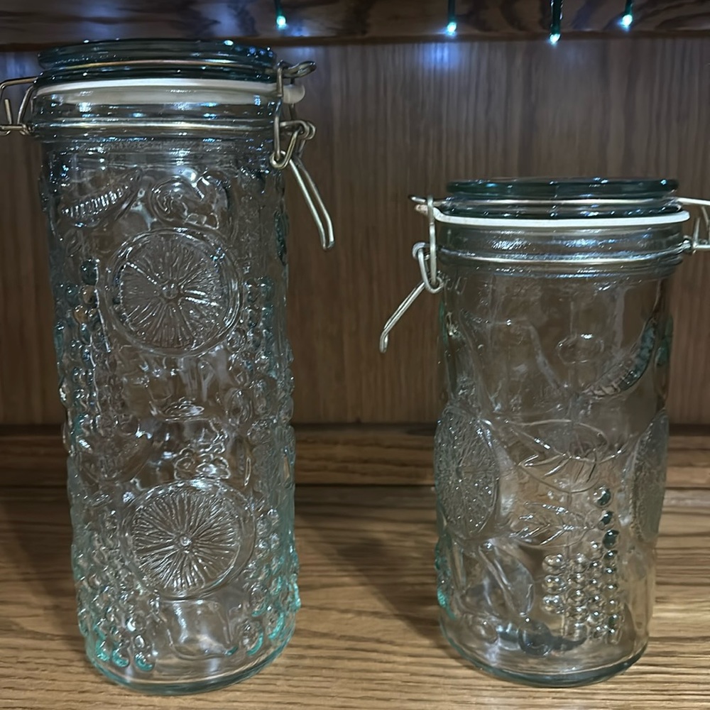 Jar Mason Sealer Vintage Retro Kitchen Storage Counter Decor Wire lid Clamp.